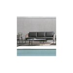 Bizzotto - table basse ovale de jardin 120x75x36 cm en aluminium noir - kinsley