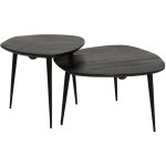 Made in meubles - table basse gigogne en bois de manguier noir val�rio