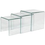 Vente - unique - tables basses gigognes minka - verre courbé Vente - unique - tables basses gigognes minka - verre courbé