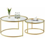 Eggree - tables basses gigognes rondes style scandinave - table de salon - 80 x 45 cm et 60 x 35 cm - ...