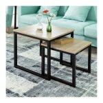 Sobuy - tables basses gigognes - set de 2 - lot de 2 tables d'appoint empilables fbt42 - n �