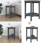 Table basse gris � 55x60 cm bois massif de pin - table basse - meuble salon - table d'appoint - table ...