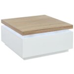 Table basse halo ii - 2 tiroirs - mdf laqué - avec leds - blanc et chêne Table basse halo ii - 2 tiroirs - mdf laqué - avec leds - blanc et chêne