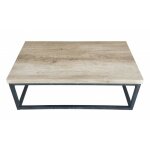 Meublorama - table basse hawa� ? plateau bois clair, pieds en acier ? design moderne