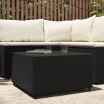 Vidaxl - table basse de jardin carr� noir 50x50x30 cm r�sine tress�e
