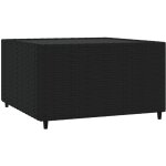 Table basse de jardin carr� noir 50x50x30 r�sine tress�e