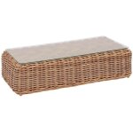 Hesperide - table basse de jardin rectangulaire savinia tahini 126x64x33cm en aluminium trait� �poxy ...