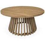 Table basse de jardin ronde en bois d'acacia. int�rieur / ext�rieur �80cm