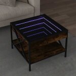Table basse avec led infinity ch�ne fum� 50x50x38 cm vidaxl