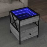 Table basse avec led infinity sonoma gris 40x40x51 cm - vidaxl