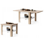 Dusine - table basse leonor bois / blanc extensible jusqu'a 130 cm Dusine - table basse leonor bois / blanc extensible jusqu'a 130 cm