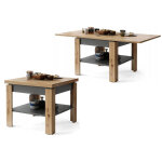 Dusine - table basse leonor bois / gris extensible jusqu'a 130 cm Dusine - table basse leonor bois / gris extensible jusqu'a 130 cm