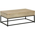 Table basse. loft. 1 plateau relevable. deux espaces de rangement. l 100 cm x l 55 cm x h 40. 5 cm