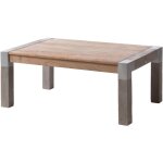 Massivmoebel24 - table basse en bois d' acacia 110x70x45 beige laqu amsterdam 118