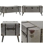 Table basse mdf et aluminium 102x51x47, 5 cm - table basse - meuble de salon - table d'appoint - coffre ...