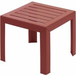 Grosfillex ? table basse de jardin carr�e 40x40cm ? r�sine rouge bossa nova ? protection uv ? empilable ...
