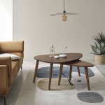 Berah getah - tables basses en mindi massif finition noyer (lot de 2) Berah getah - tables basses en mindi massif finition noyer (lot de 2)