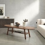 Table basse en mindi massif finition noyer Table basse en mindi massif finition noyer