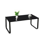 Clipop - table basse moderne table d'appoint plateau en verre meuble de salon pieds 105 x 55 x 42 cm, ...
