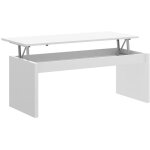 Table basse modulable coloris blanc brillant - longueur 102 x profondeur 50 x hauteur 43 cm pegane