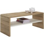 Idimex - table basse / meuble tv noelle, en m�lamin� d�cor ch�ne sonoma et blanc mat