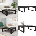 Table basse noir 100x100x35 cm bois d'ingnierie - table basse - meuble salon - table ronde - design ...