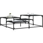 Table basse noir 107x107x40 cm bois d'ingnierie