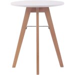 Clp - table basse nordique �tag�re ronde et cadre en bistrot et jambes en bois de h�tre 60 cm
