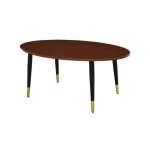Mh - table basse ovale rochefort marron