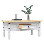 Table basse pin mexicain gamme corona blanc 100x55x44 cm vidaxl