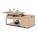 Idmarket - table basse plateau relevable rectangulaire detroit avec coffre design industriel
