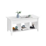 Table basse avec plateau relevable pieds rglables table de salon fonctionelle avec rangement et compartiments ...