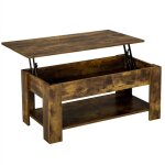 Table basse avec plateau relevable table de salon moderne avec etag�re de rangement compartiment cach� ...