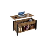 Table basse plateau relevable, table de salon moderne, table avec porte - revues, 3 compartiments de ...