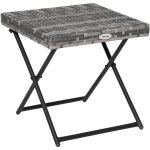 Table basse pliable de jardin style cosy chic dim. 40l x 40l x 40h cm m�tal �poxy r�sine tress�e imitation ...