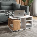 Vicco - table basse rafi, blanc, 88 x 35 cm