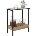 Woltu - table basse avec rangement, petite table industrielle, m�tal et bois artificiel, ch�ne clair, ...