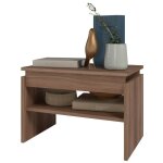 Beaux meubles pas chers - table basse rectangle 2 niches ch�taignier l 53. 5 h 37 p 33 cm