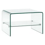 Table basse rectangulaire 2 plateaux verre tremp transparent niu