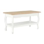 Table basse rectangulaire bois blanc et pin massif clair pamela Table basse rectangulaire bois blanc et pin massif clair pamela