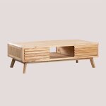 Sklum - table basse rectangulaire en bois deleyna marron bois naturel Sklum - table basse rectangulaire en bois deleyna marron bois naturel