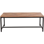 Miliboo - table basse rectangulaire à motifs chevrons en bois massif et métal noir l120 cm stick Miliboo - table basse rectangulaire à motifs chevrons en bois massif et métal noir l120 cm stick