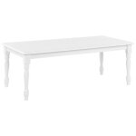 Beliani - table basse rectangulaire plateau en mdf et pieds en bois d'hva 120 x 60 cm blanche kokomo ...