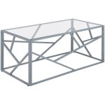 Beliani - table basse rectangulaire avec plateau en verre et cadre en métal argenté au style moderne ... Beliani - table basse rectangulaire avec plateau en verre et cadre en métal argenté au style moderne ...