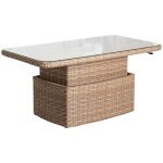 Hesperide - table basse rectangulaire relevable mooréa savana aluminium traité époxy, résine tressée, ... Hesperide - table basse rectangulaire relevable mooréa savana aluminium traité époxy, résine tressée, ...