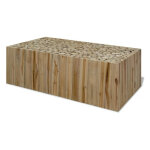 Table basse rectangulaire teck massif fonc� heavy