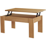 Pegane - table basse relevable coloris merisier - longueur 105 x profondeur 55 x hauteur 51 / 63 cm