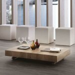 Inside75 - table basse relevable extensible block design rouvre noué piétement taupe 80 x 120 cm Inside75 - table basse relevable extensible block design rouvre noué piétement taupe 80 x 120 cm
