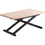 Pegane - table basse relevable extensible en bois et métal coloris chêne nordiquenoir - longueur 110 ... Pegane - table basse relevable extensible en bois et métal coloris chêne nordiquenoir - longueur 110 ...