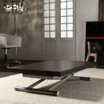 Inside75 - table basse relevable extensible lift wood wengé piètement acier coloris aluminium 110 x 70 ... Inside75 - table basse relevable extensible lift wood wengé piètement acier coloris aluminium 110 x 70 ...